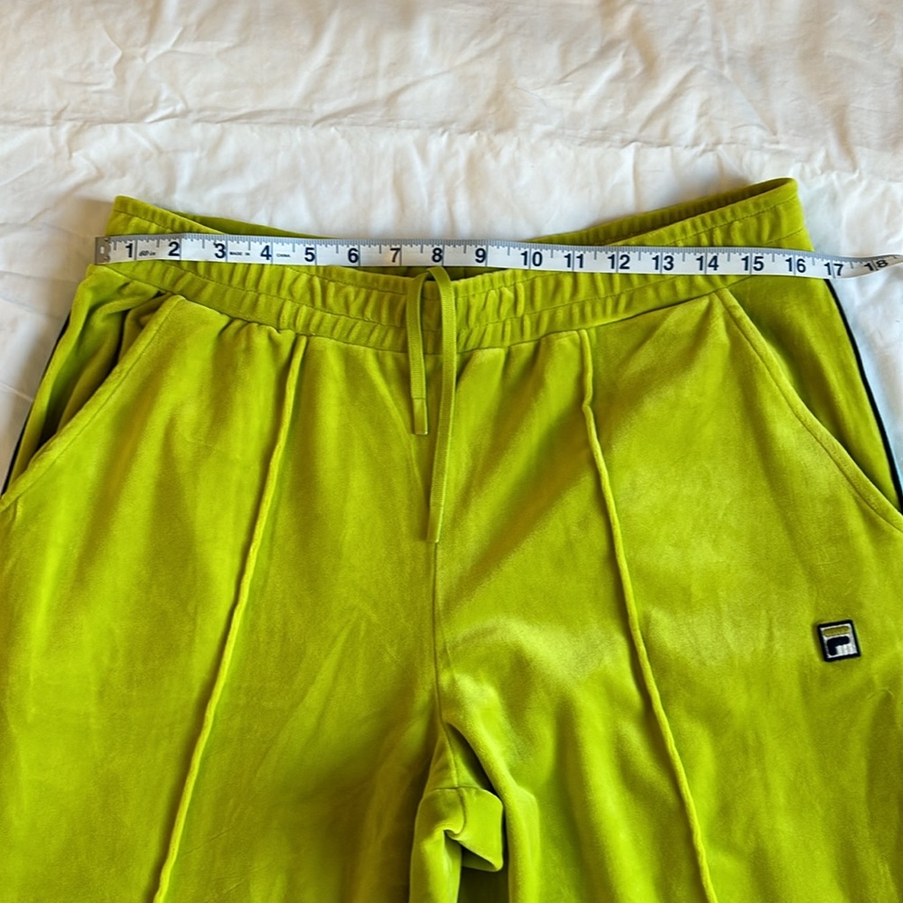 Fila velvet green wide leg track pants size xl - Picture 5 of 6